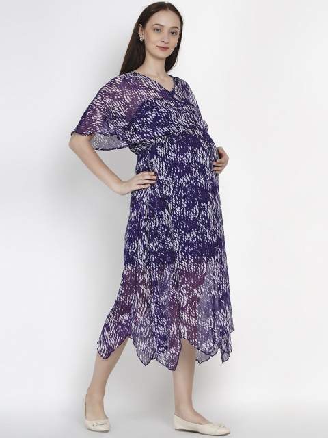 Mine4Nine Purple & White Abstract Printed Georgette Maternity Midi Fit & Flare Dress
Mine4Nine Purple & White Abstract Printed Georgette Maternity Midi Fit & Flare Dress