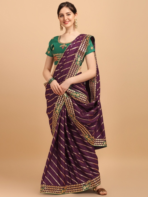Amrutam Fab Purple & Green Leheriya Embroidered Gotta Patti Silk Cotton Leheriya Saree
Amrutam Fab Purple & Green Leheriya Embroidered Gotta Patti Silk Cotton Leheriya Saree