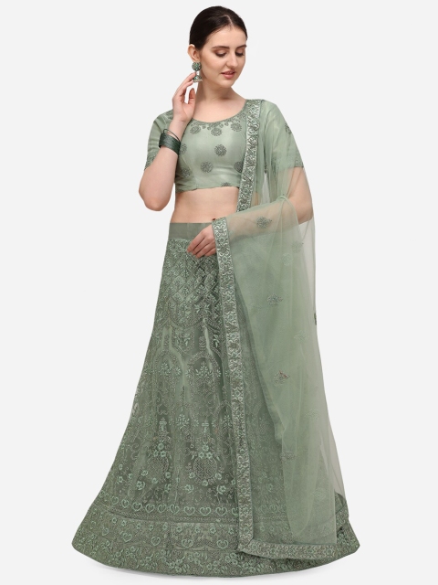 V SALES Green & Grey Embroidered Thread Work Semi-Stitched Lehenga & Unstitched Blouse With Dupatta
V SALES Green & Grey Embroidered Thread Work Semi-Stitched Lehenga & Unstitched Blouse With Dupatta