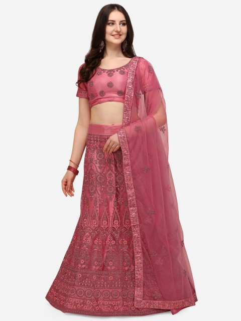 V SALES Pink & Grey Embroidered Thread Work Semi-Stitched Lehenga & Unstitched Blouse With Dupatta
V SALES Pink & Grey Embroidered Thread Work Semi-Stitched Lehenga & Unstitched Blouse With Dupatta