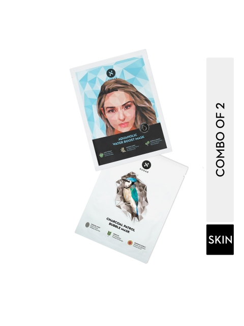 SUGAR Daily Masking Combo - Charcoal Patrol Bubble Mask + Aquaholic Water Boost Mask, Multi
SUGAR Daily Masking Combo - Charcoal Patrol Bubble Mask + Aquaholic Water Boost Mask, Multi