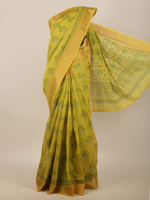 Pothys Green & Red Floral Printed Saree 
Pothys Green & Red Floral Printed Saree