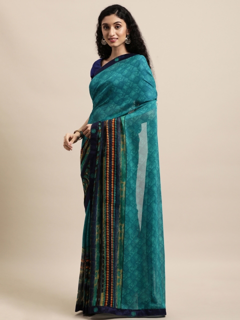 Triveni Blue Pure Georgette Saree