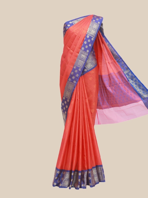 The Chennai Silks Peach-Coloured & Blue Woven Design Zari Organza Fusion Banarasi Saree
The Chennai Silks Peach-Coloured & Blue Woven Design Zari Organza Fusion Banarasi Saree