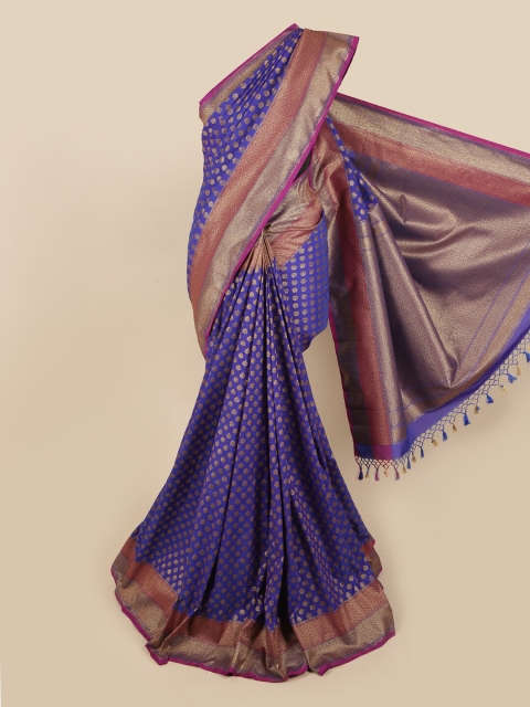 Pothys Blue & Magenta Woven Design Zari Art Silk Saree