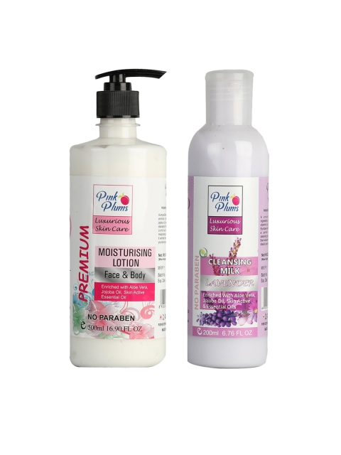 Pink Plums 2 Pcs Face & Body Moisturising with Body Lotion Cleansing Milk 700 ml, Multi
Pink Plums 2 Pcs Face & Body Moisturising with Body Lotion Cleansing Milk 700 ml, Multi