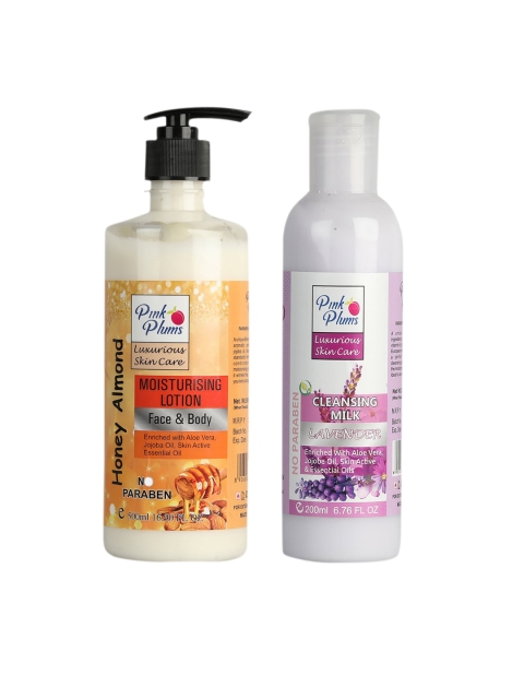 Pink Plums 2 Pcs Face & Body Moisturising with Body Lotion Cleansing Milk 700 ml, Multi
Pink Plums 2 Pcs Face & Body Moisturising with Body Lotion Cleansing Milk 700 ml, Multi