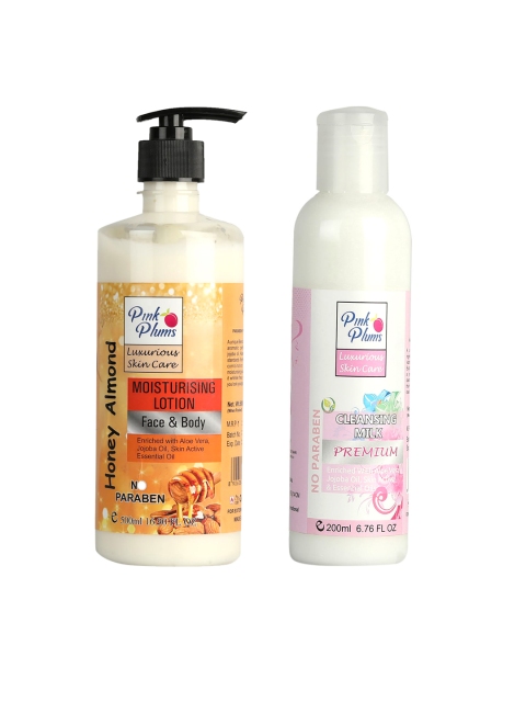 Pink Plums 2 Pcs Face & Body Moisturising with Body Lotion Cleansing Milk 700 ml, Multi
Pink Plums 2 Pcs Face & Body Moisturising with Body Lotion Cleansing Milk 700 ml, Multi