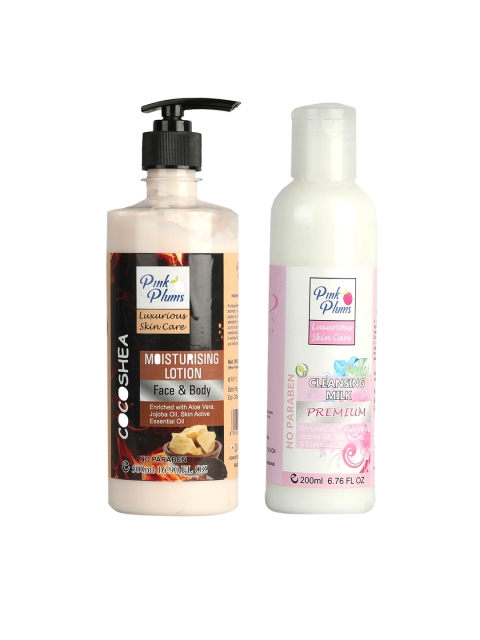 Pink Plums 2 Pcs Cocoshea Face & Body Moisturising with Cleansing Milk Body Lotion 700ml, Multi
Pink Plums 2 Pcs Cocoshea Face & Body Moisturising with Cleansing Milk Body Lotion 700ml, Multi