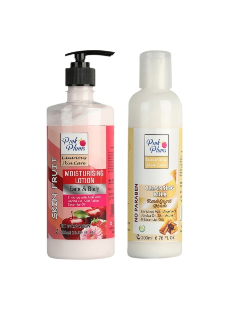 Pink Plums 2 Pcs Face & Body Moisturising with Body Lotion Cleansing Milk 700 ml, Multi
Pink Plums 2 Pcs Face & Body Moisturising with Body Lotion Cleansing Milk 700 ml, Multi
