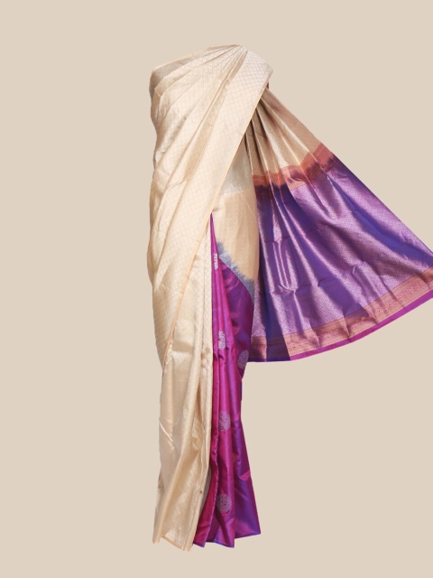 The Chennai Silks Cream-Coloured & Purple Woven Design Pure Silk Kanjeevaram Saree
The Chennai Silks Cream-Coloured & Purple Woven Design Pure Silk Kanjeevaram Saree