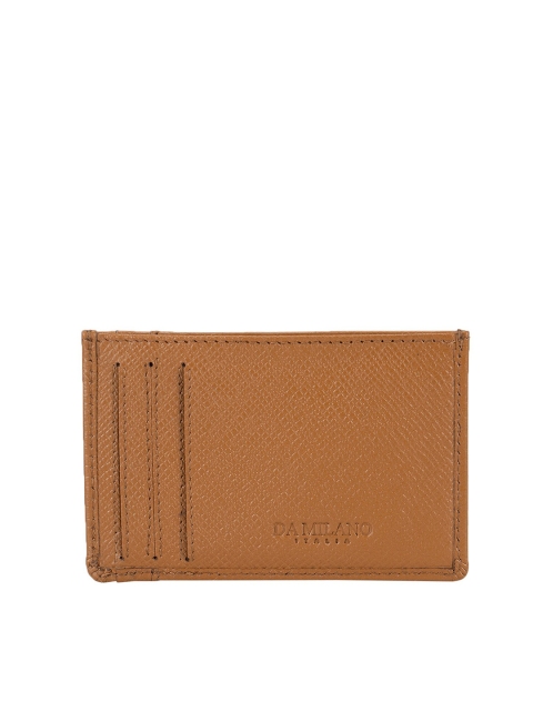 Da Milano Unisex Brown Textured Card Holder