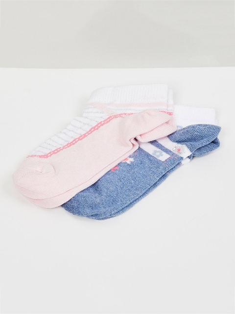 max Girls Pack of 2 Assorted Ankle Length Socks