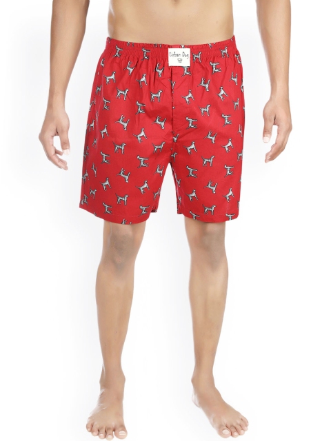 Urban Dog Red Printed Boxers UDBX37