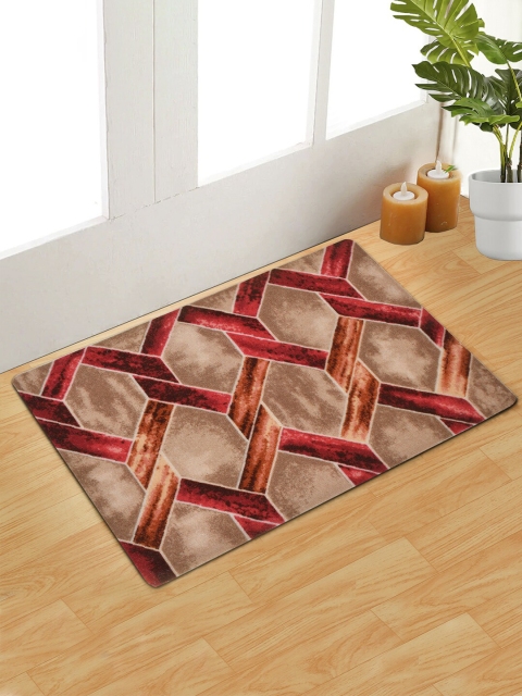 Florida Brown & Red Printed Anti-Skid Doormats