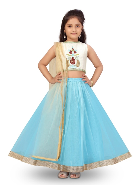 Aarika Girls Off White & Blue Embroidered Ready to Wear Lehenga & Blouse With Dupatta
Aarika Girls Off White & Blue Embroidered Ready to Wear Lehenga & Blouse With Dupatta