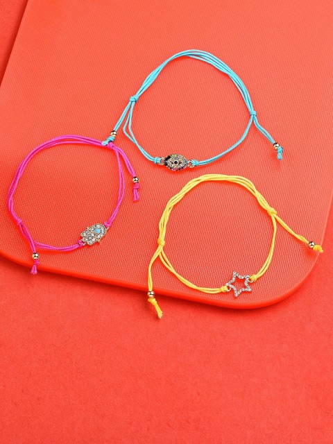Accessorize Women Set of 3 Gold-Toned & Pink Crystals Gold-Plated Charm Bracelet
Accessorize Women Set of 3 Gold-Toned & Pink Crystals Gold-Plated Charm Bracelet