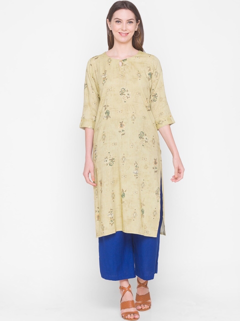 ZOLA Women Green Ethnic Motifs Printed Kurta