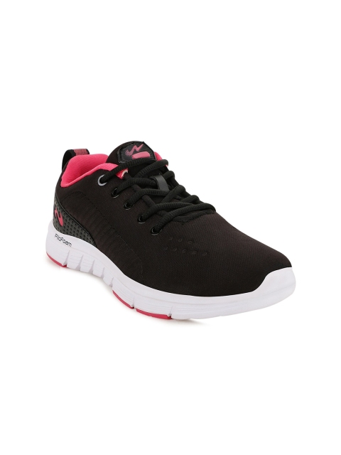 Campus Women Black Mesh Running Non-Marking Shoes