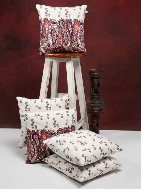 I AM FOR YOU Cream-Coloured & Red Set of 5 Ethnic Motifs Square Pure Cotton Cushion Covers
I AM FOR YOU Cream-Coloured & Red Set of 5 Ethnic Motifs Square Pure Cotton Cushion Covers