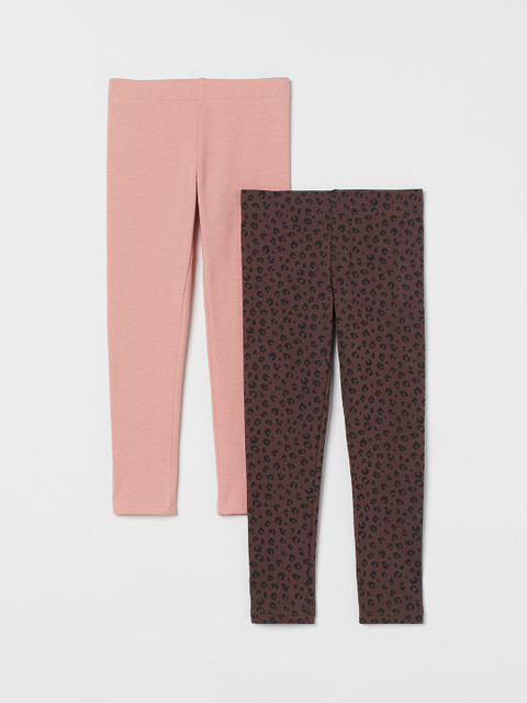 H&M Girls 2-Pack Sturdy Jersey Leggings, Pink 
H&M Girls 2-Pack Sturdy Jersey Leggings, Pink