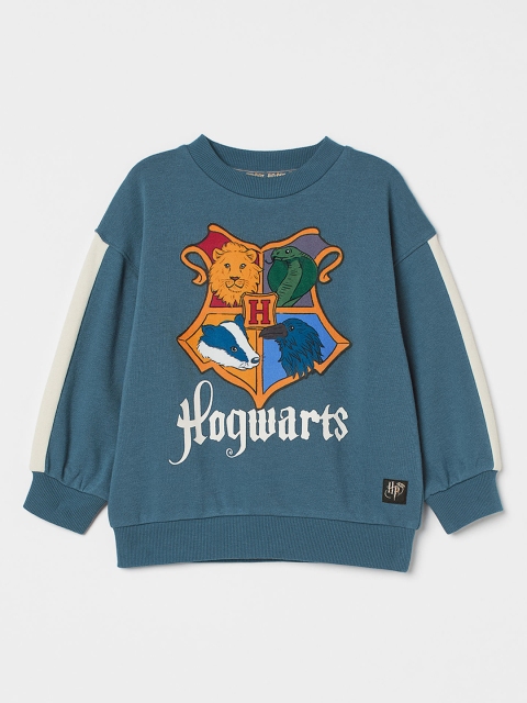 H&M Boys Oversized Printed Sweatshirt, Blue