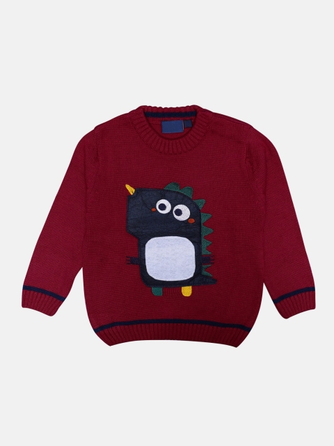 CHIMPRALA Girls Magenta & Blue Printed Pullover