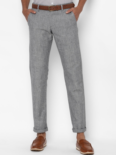 Allen Solly Men Grey Solid Slim Fit Trousers