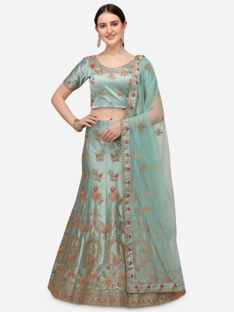 VRSALES Sea Green & Gold-Coloured Embroidered Semi-Stitched Lehenga & Blouse With Dupatta
VRSALES Sea Green & Gold-Coloured Embroidered Semi-Stitched Lehenga & Blouse With Dupatta
