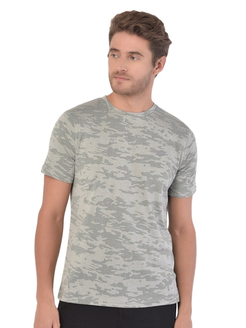 Lotto Men Green & Grey Camouflage Printed T-shirt