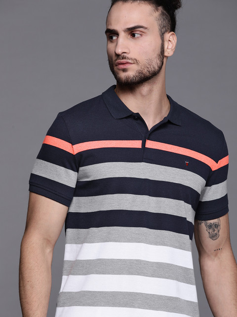 Louis Philippe Sport Men Navy Blue & Grey Melange Striped Polo Collar Slim Fit T-shirt
Louis Philippe Sport Men Navy Blue & Grey Melange Striped Polo Collar Slim Fit T-shirt