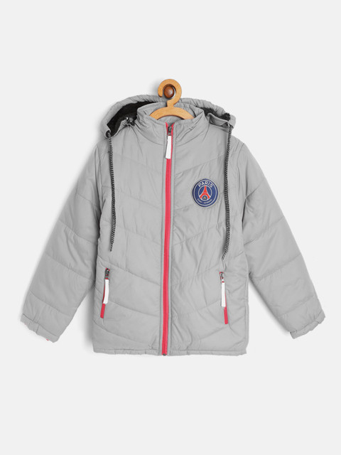 GAME BEGINS Boys Grey Solid Faux Fur Lined Padded Jacket with Detachable Hood
GAME BEGINS Boys Grey Solid Faux Fur Lined Padded Jacket with Detachable Hood