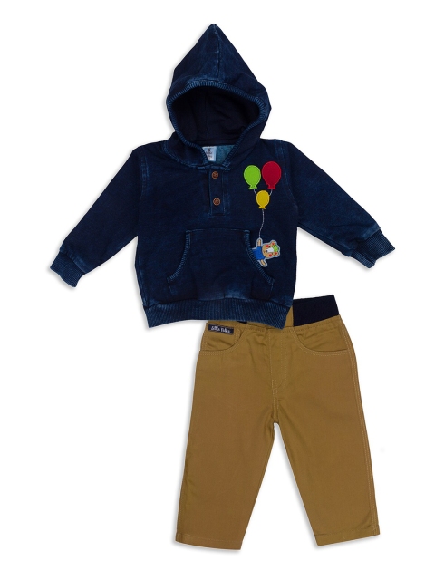 Little Folks Unisex Kids Navy Blue & Brown Printed Pure Cotton T-shirt with Trousers
Little Folks Unisex Kids Navy Blue & Brown Printed Pure Cotton T-shirt with Trousers