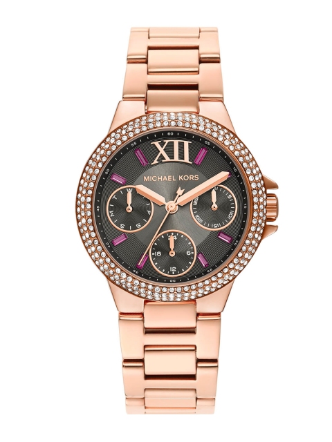 Michael Kors Women Black Brass Dial & Rose Gold Toned Stainless Steel Analogue Watch
Michael Kors Women Black Brass Dial & Rose Gold Toned Stainless Steel Analogue Watch