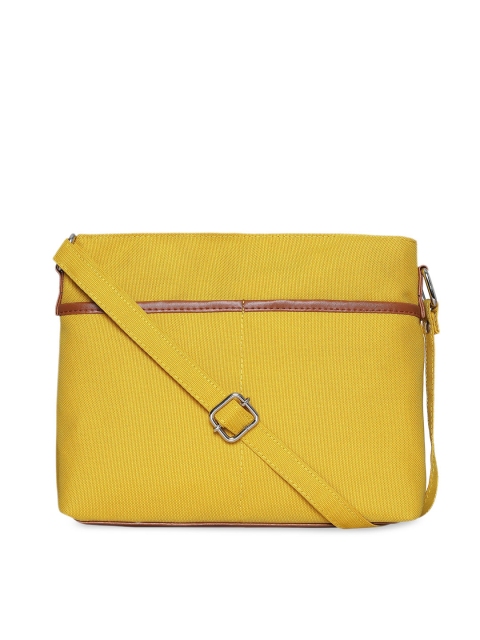 Toteteca Yellow Textured Structured Sling Bag