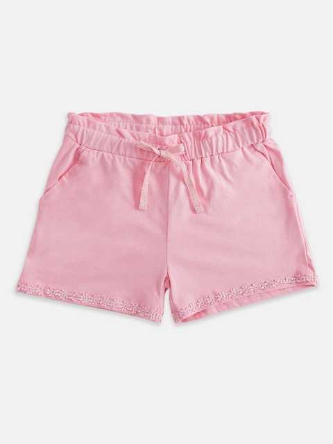 Pantaloons Junior Girls Pink Regular Shorts