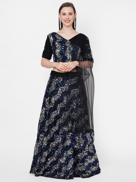 RedRound Navy Blue Embroidered Sequinned Semi-Stitched Lehenga & Unstitched Blouse With Dupatta
RedRound Navy Blue Embroidered Sequinned Semi-Stitched Lehenga & Unstitched Blouse With Dupatta