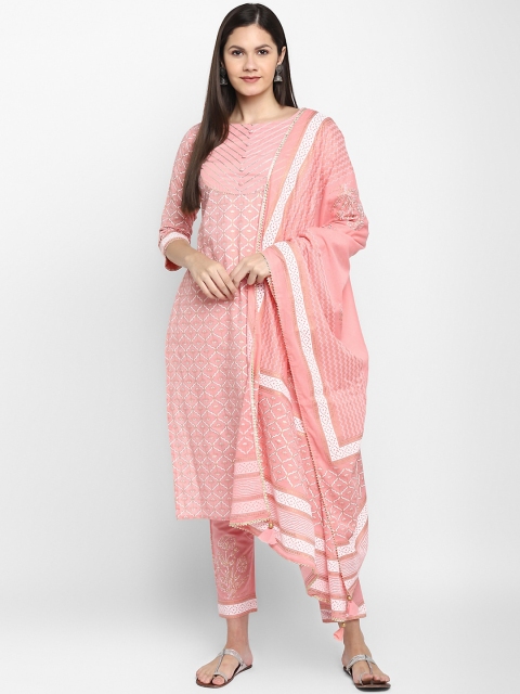 CHRISTEENA Women Pink Ethnic Motifs Printed Pure Cotton Kurta with Trousers & Dupatta
CHRISTEENA Women Pink Ethnic Motifs Printed Pure Cotton Kurta with Trousers & Dupatta