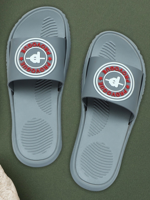Provogue Men Grey & White Rubber Sliders