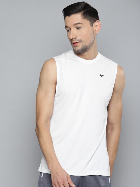Reebok Men White WOR Sleeveless TECH T-shirt