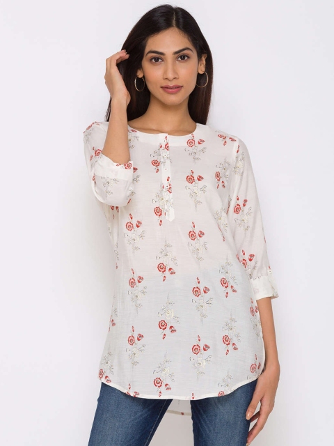 ZOLA White & Red Printed Tunic