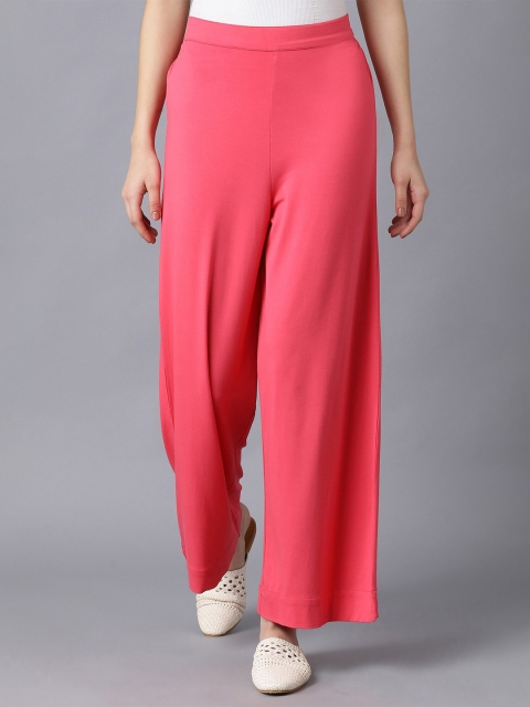 elleven Women Coral Red Palazzos