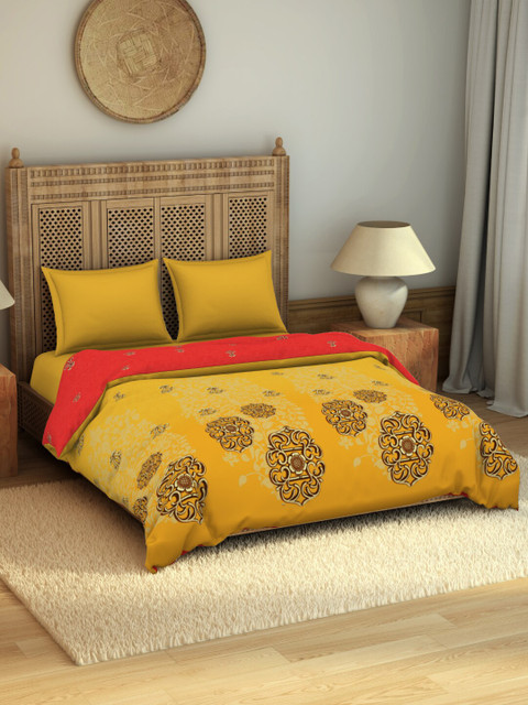 SPACES Rangana Ektaal Yellow & Red Ethnic Motifs Printed Pure Cotton AC Room 210 GSM Double Bed Quilt
SPACES Rangana Ektaal Yellow & Red Ethnic Motifs Printed Pure Cotton AC Room 210 GSM Double Bed Quilt