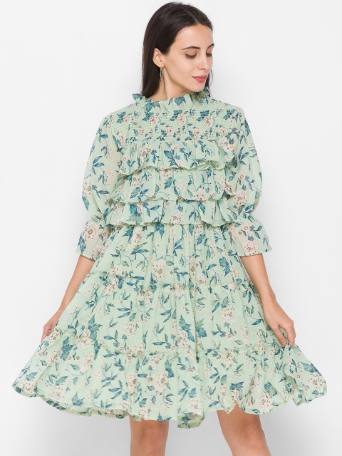 ZOLA Green Floral Dress