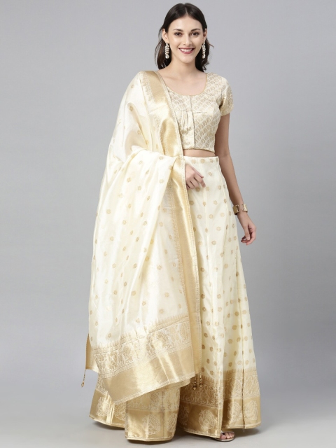 The Chennai Silks Cream-Coloured Woven Designed Ready To Wear Lehenga Choli with Dupatta
The Chennai Silks Cream-Coloured Woven Designed Ready To Wear Lehenga Choli with Dupatta