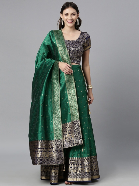 The Chennai Silks Green & Navy Blue Woven Designed Ready To Wear Lehenga Choli & Dupatta
The Chennai Silks Green & Navy Blue Woven Designed Ready To Wear Lehenga Choli & Dupatta
