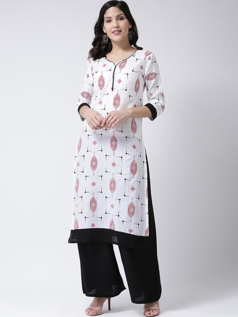 Charitra Women White Floral Printed Regular Kurta with Palazzos
Charitra Women White Floral Printed Regular Kurta with Palazzos