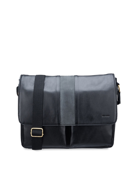 MAI SOLI Men Black Solid Messenger Bag