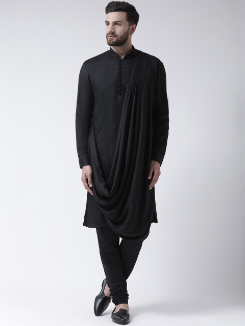 I Know Men Black Thread Work Kurta