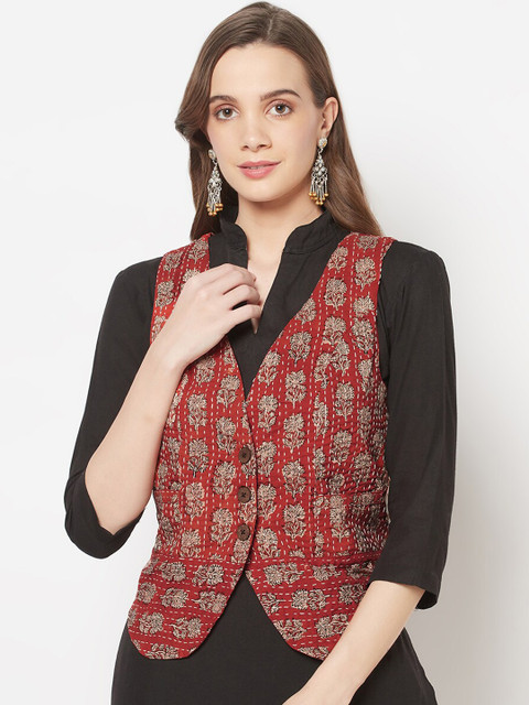 Fabindia Women Red Floral Tailored Jacket
Fabindia Women Red Floral Tailored Jacket